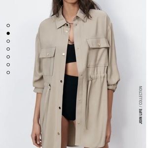 Khaki Zara flowing over shirt